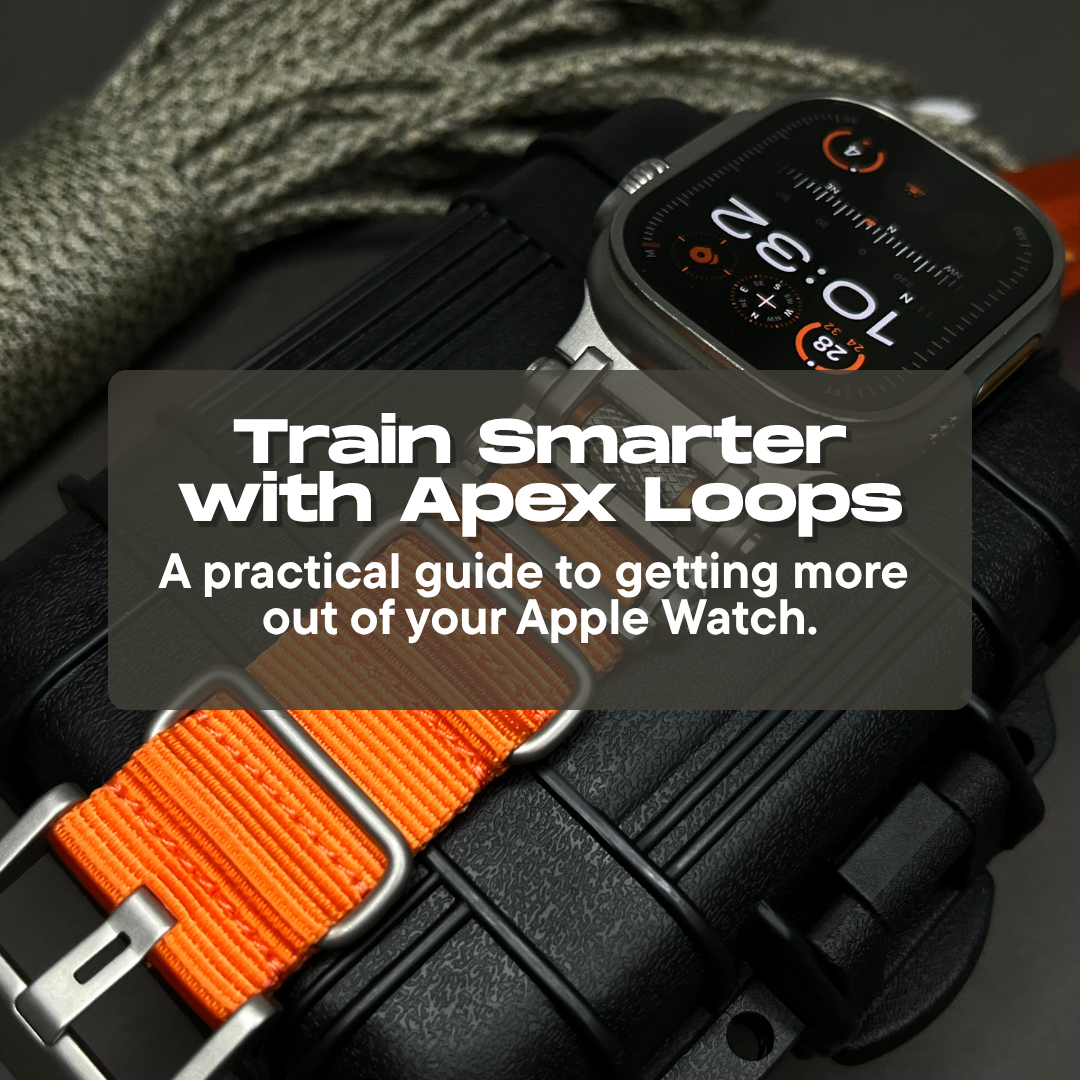 Apple Watch Ultra with tactical sport bands for gym training and outdoor fitness